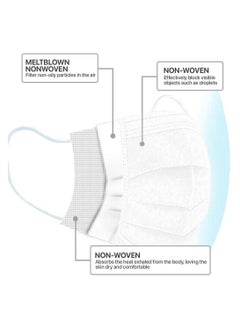 Dada Dada Individually Packaged 3 Layer Disposable Protective Face Mask, Premium Quality Face Mask with Elastic Ear Loop. Specially Designed for Kids (50pcs Individually Wrapped/ box) (Pure White)  - Image 3