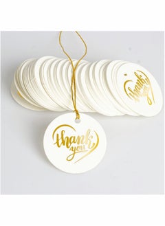 Y&D Thank You Tags, 100Pcs Gift Hang Tags with 100 Metallic Elastic Cords for Wedding Birthday Wrap Baby Shower Favors and Craft Homemade Gifts  - Image 5