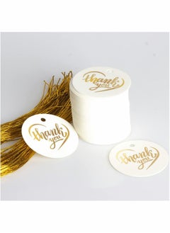 Y&D Thank You Tags, 100Pcs Gift Hang Tags with 100 Metallic Elastic Cords for Wedding Birthday Wrap Baby Shower Favors and Craft Homemade Gifts  - Image 3
