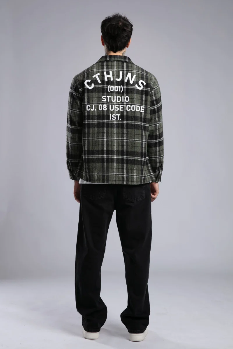 Catch Printed Detail Lumberjack Shirt