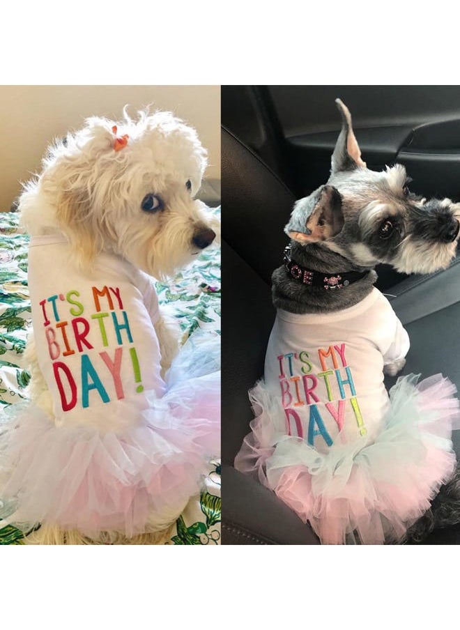 Wiz BBQT - Dog Birthday Tutu Dress Dog Clothes for Small Dogs Girl Chihuahua Yorkie Birthday Party Outfit (Large, Dress) - Image 1