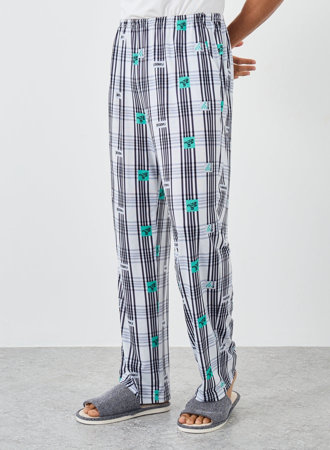 Styli Graphic Print T-Shirt and Checkered Pyjama Set - Image 5