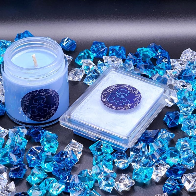EesTeck 80 Pieces Decorative Acrylic Ice Gems, Mixed Blue and Clear Crystal Stones, 17 * 23 mm Geometric Shapes Fake Acrylic Ice Rocks, Artificial Crushed Ice Acrylic Vase Fillers Party Table Scatter - Image 5