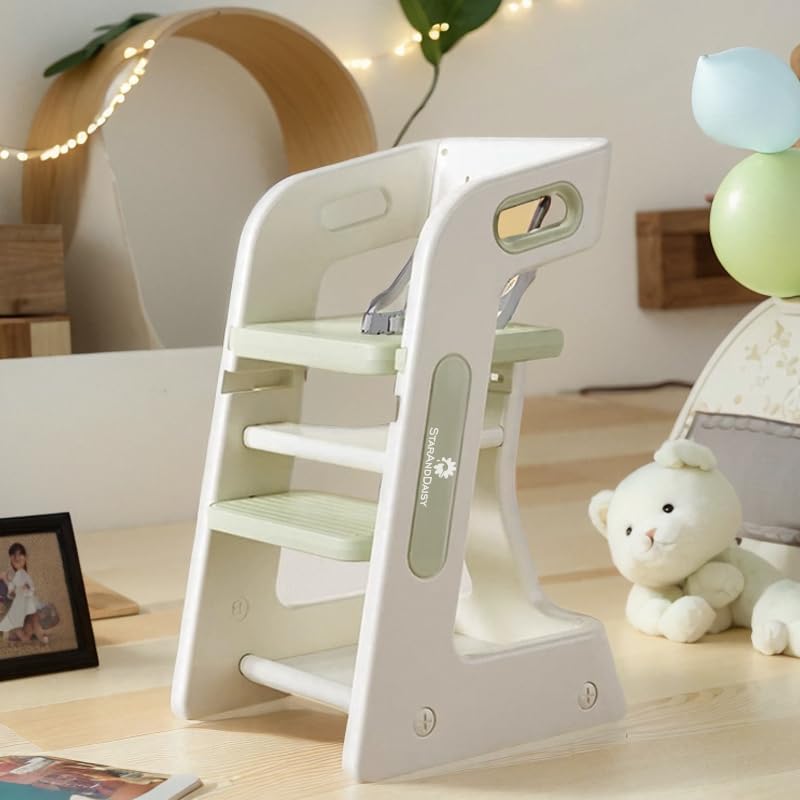 StarAndDaisy High Chair for Baby/Kids Study Chair with Adjustable Height, Safety Belt & Light Weight - Grey - Image 1