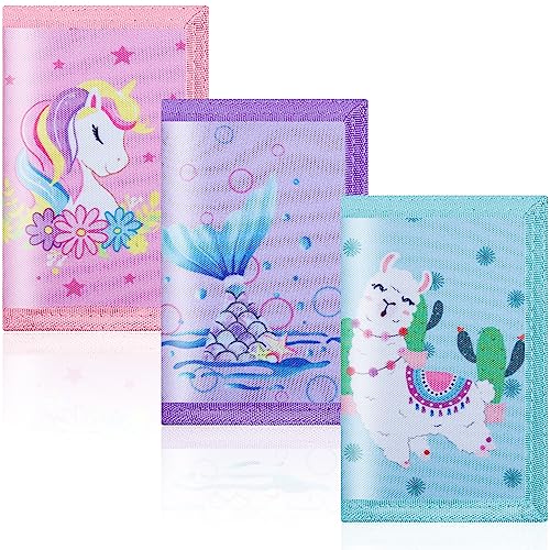 Amutta 3 Pieces Kids Wallet for Girls and Women - Little Girls Wallet for Kids with Magic Sticker, Toddler Wallet for Girls with Coin Pocket, RFID Unicorn Wallet Girls Gift Ideas - Image 1