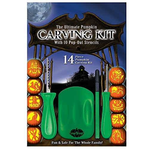 The Ultimate Pumpkin Carving Kit with 10 PopOut Stencils
