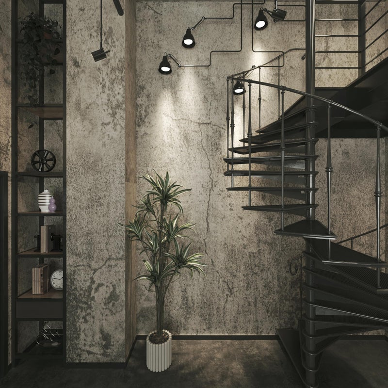 TOTIO Industrial Style Wallpaper Beige Grey Cement Concrete Contact Paper Self Adhesive Removable Vinyl Wall Paper Roll 16Ã—118inch Matte Wall Covering [Thicken] Kitchen Bathroom Studio Peel Stick - Image 2