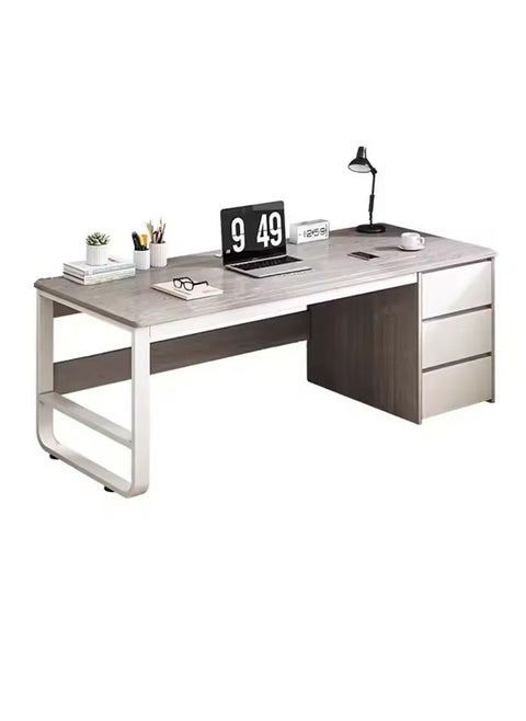 Multifunctional Computer Table And Office Desk With 3 Drawers 140 CM