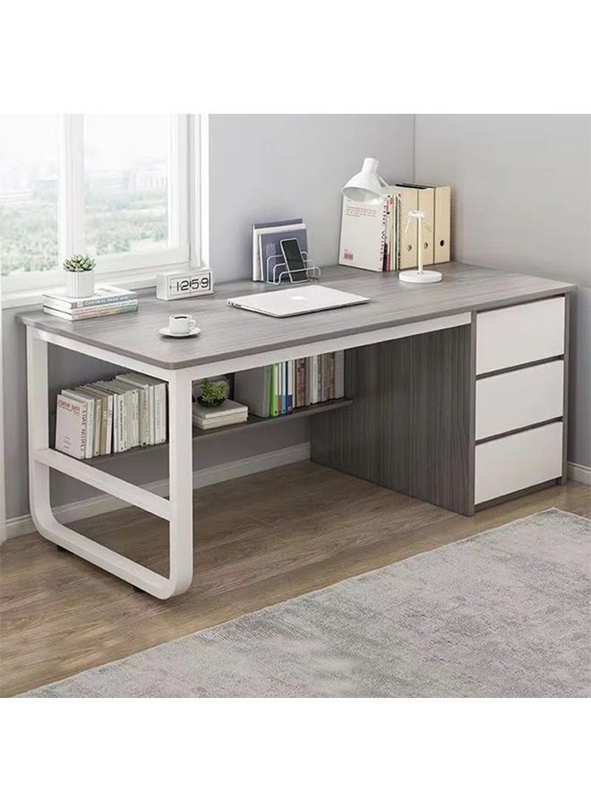 Multifunctional Computer Table And Office Desk With 3 Drawers 140 CM