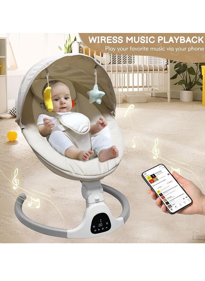 Gonice - Baby Electric Swing With Integrated Mosquito Net, 5 Sway Speeds, 3 Timer Settings, Remote Bluetooth Control, Built-In Lullabies - Image 1