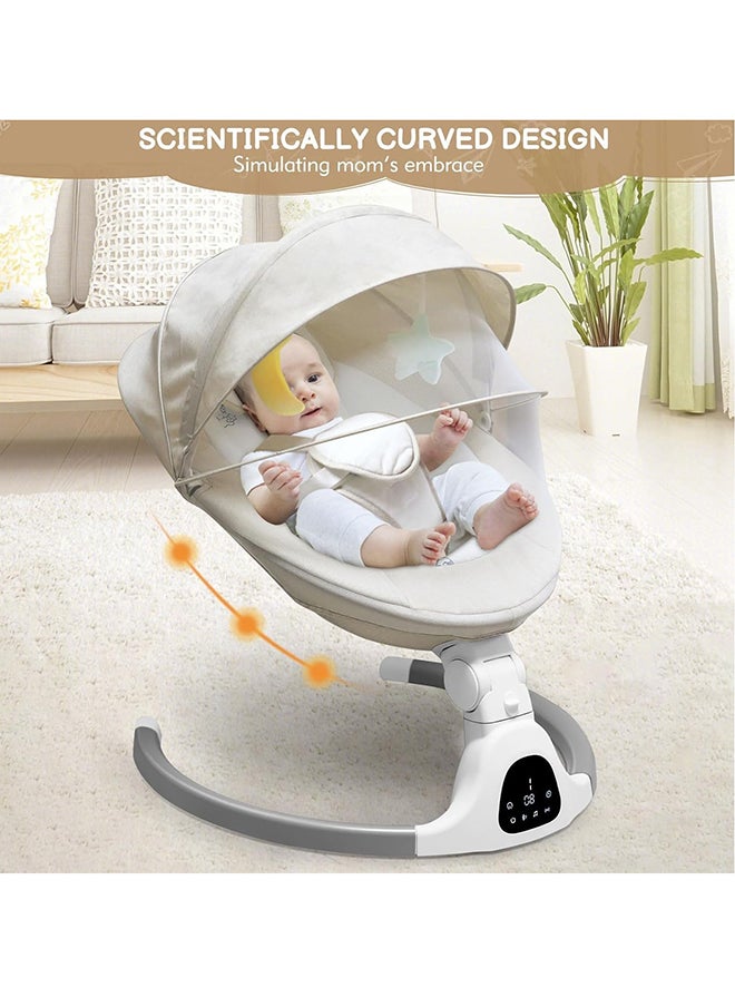 Gonice - Baby Electric Swing With Integrated Mosquito Net, 5 Sway Speeds, 3 Timer Settings, Remote Bluetooth Control, Built-In Lullabies - Image 1