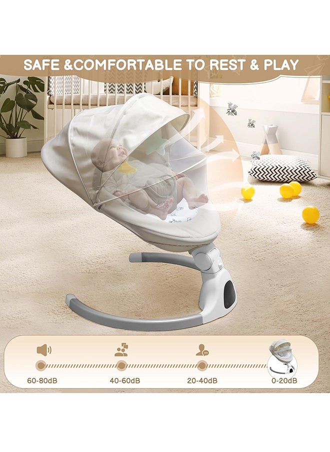 Gonice - Baby Electric Swing With Integrated Mosquito Net, 5 Sway Speeds, 3 Timer Settings, Remote Bluetooth Control, Built-In Lullabies - Image 1