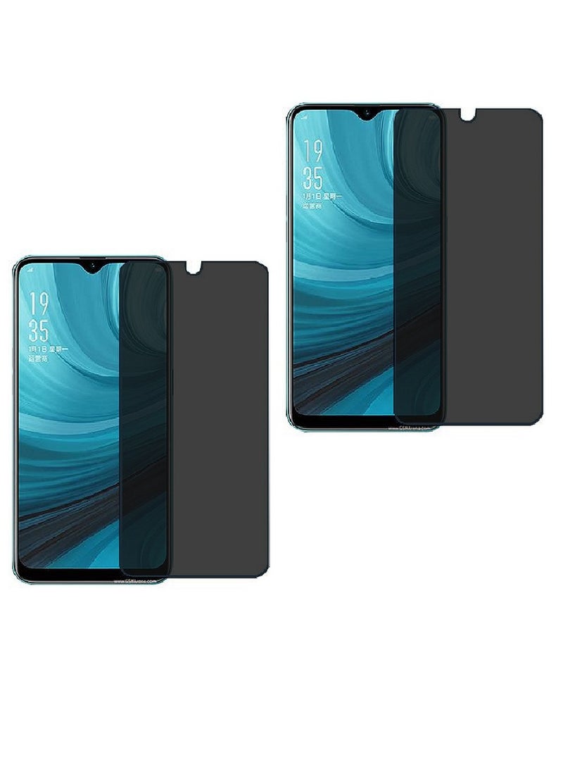 Super 2 Pieces Tempered Glass Screen Protector Anti-Spy Privacy  Designed For Oppo A7 Full Screen Coverage And Bubble Free - Image 1