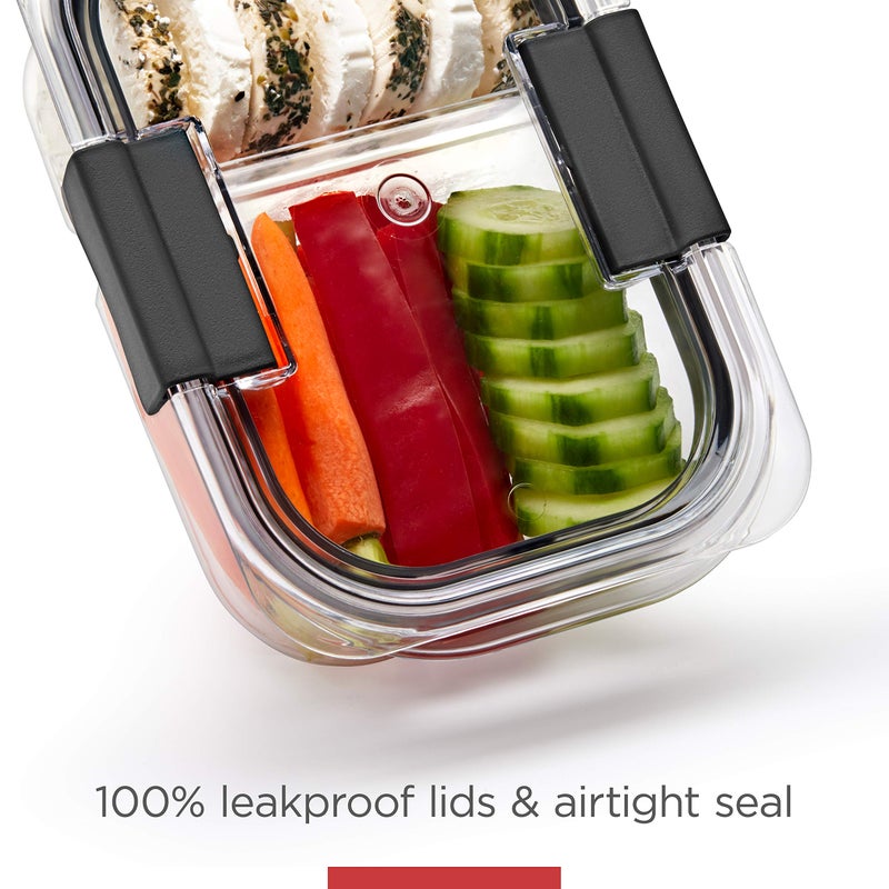Rubbermaid Brilliance Meal Prep Containers, 2-Compartment Food Storage Containers, 2.85 Cup, 5-Pack, BPA-Free, Clear/Grey - Image 5