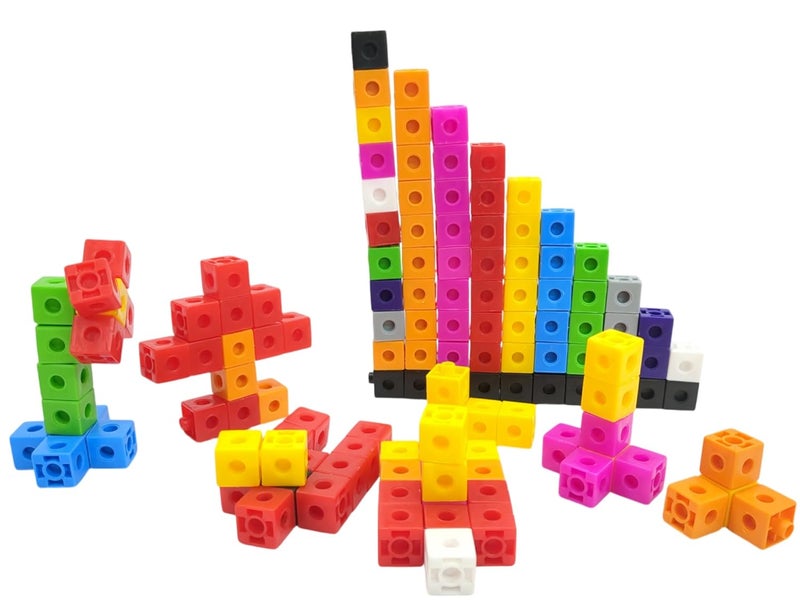 StepsToDo 100 Unifix Linking Math Cubes – 2CM Snap Counting Cubes in 10 Colors – Interlocking Math Manipulatives for Kids with Activity Booklet – Perfect for Counting, Sorting & Early Math Skills - Image 2