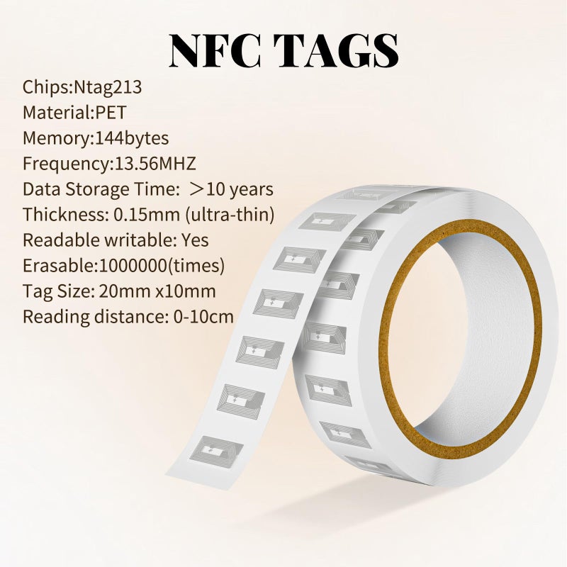 Timeskey NFC 50 Pcs NFC Tags Sticker Waterproof NFC Stickers Clear NFC Stickers NTAG213 NFC Chip Micro NFC ï¼Œ137 Bytes Memoryï¼ŒCompatible with All NFC-Enabled Smartphones and Devices ï»¿ - Image 3
