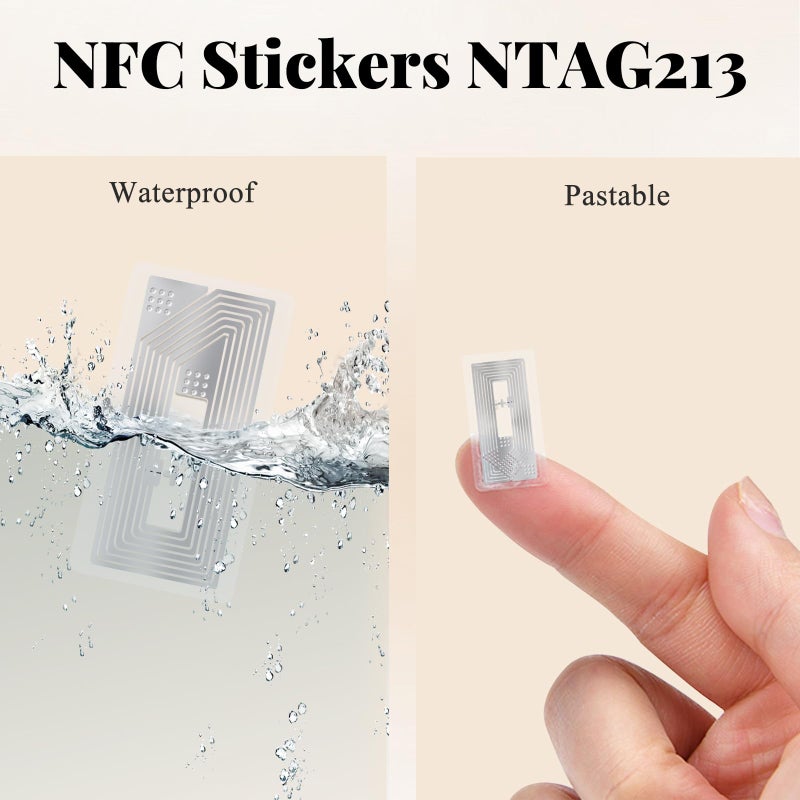 Timeskey NFC 50 Pcs NFC Tags Sticker Waterproof NFC Stickers Clear NFC Stickers NTAG213 NFC Chip Micro NFC ï¼Œ137 Bytes Memoryï¼ŒCompatible with All NFC-Enabled Smartphones and Devices ï»¿ - Image 4