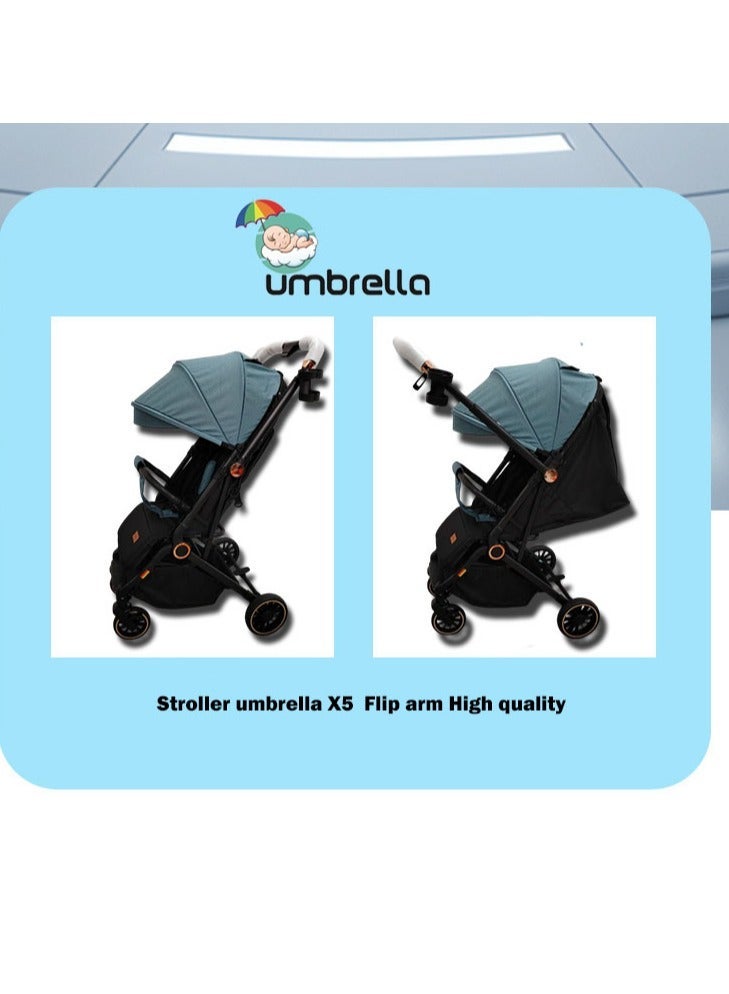 امبريلا عربية اطفال امبريلا اكس 5 ار ذراع قلاب وطاوله طعام عالية الجودة- اخضر - Image 4