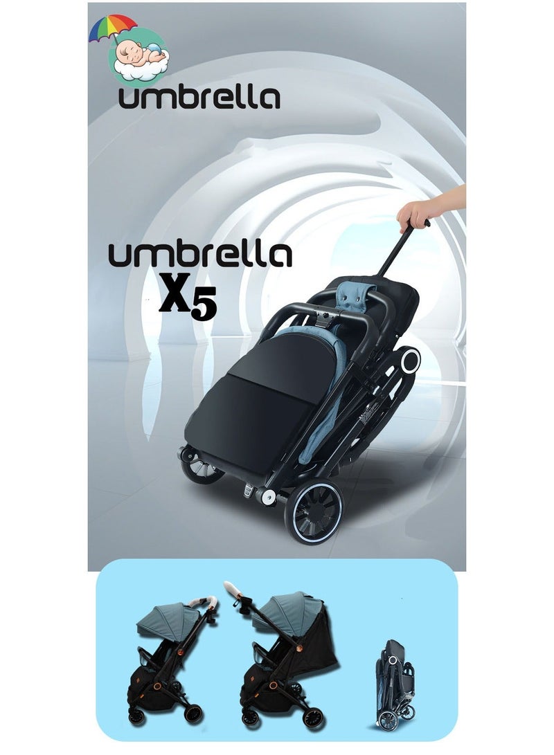 امبريلا عربية اطفال امبريلا اكس 5 ار ذراع قلاب وطاوله طعام عالية الجودة- اخضر - Image 3