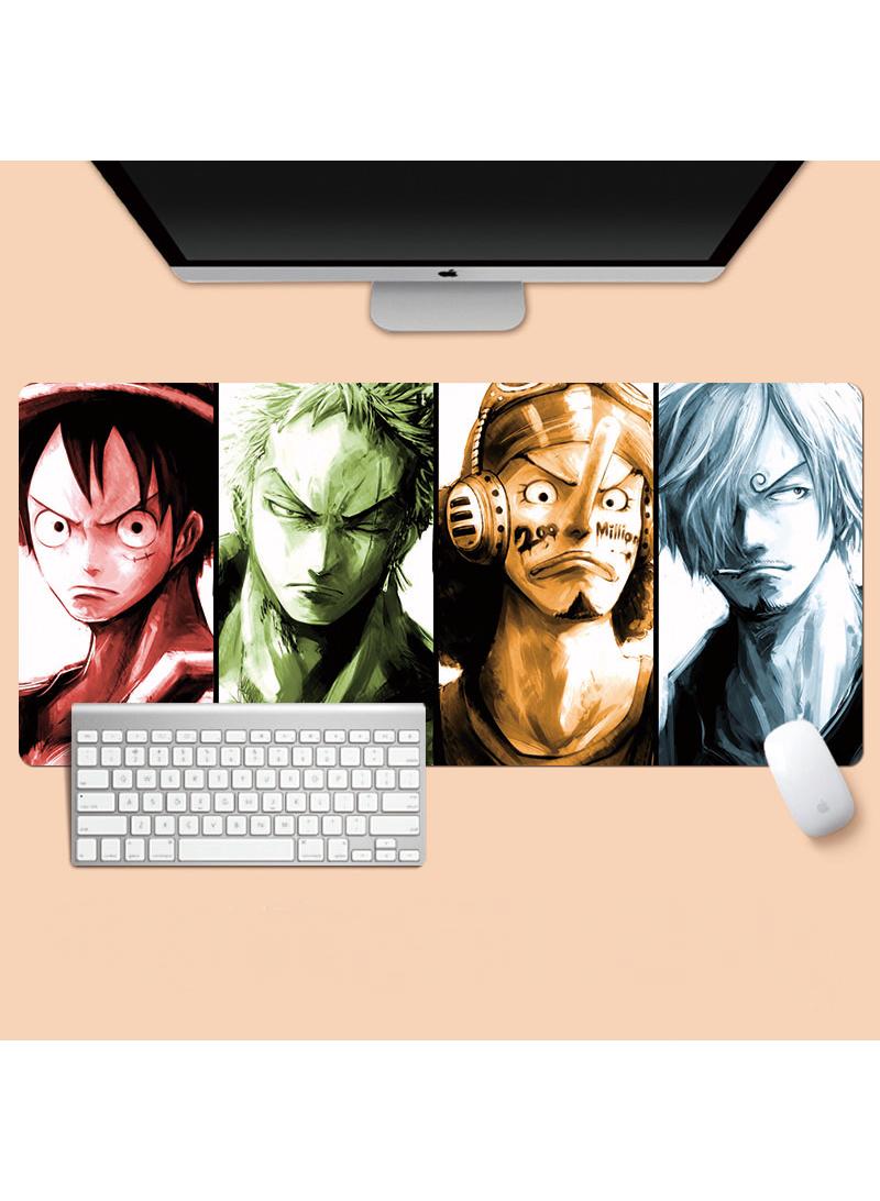 Y&D One Piece Anime Gaming Mouse Pad Extended Large Mat Desk Pad Stitched Edges Mousepad Long Mouse Pad And Non-Slip Rubber Base Mice Pad 800X300X4mm