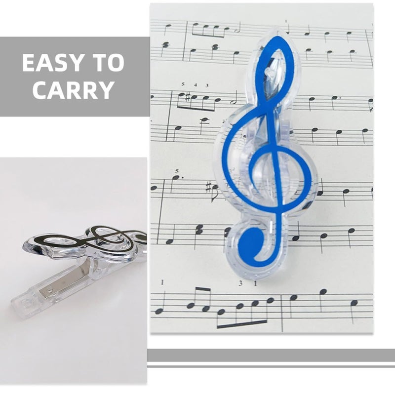 Treble Clef Music Page Holders Plastic Sheet Clips Book Markers 10 Pieces Set - Image 4