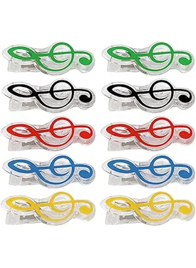 Treble Clef Music Page Holders Plastic Sheet Clips Book Markers 10 Pieces Set - Image 1