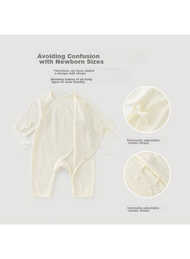 Good bear Guaiqi Xiong Newborn 0-3 Months Clothes, Spring And Autumn Baby Outfit, Long-sleeve Tie-up Bodysuit, Full Moon And Hundred Days Baby Clothes - Image 3