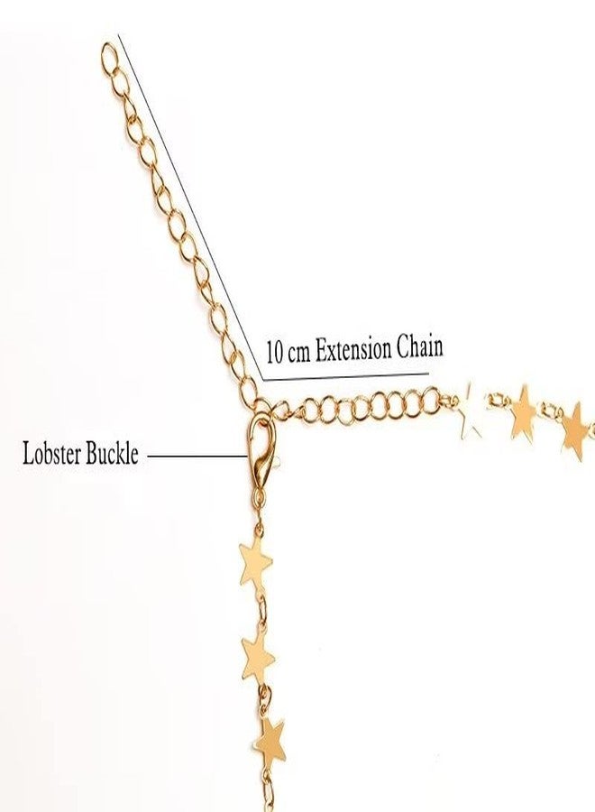 Blue Drop Gold Plated Star Necklace For Women Star Choker Necklace Simple Statement Jewelry Gift - Gold - Image 3