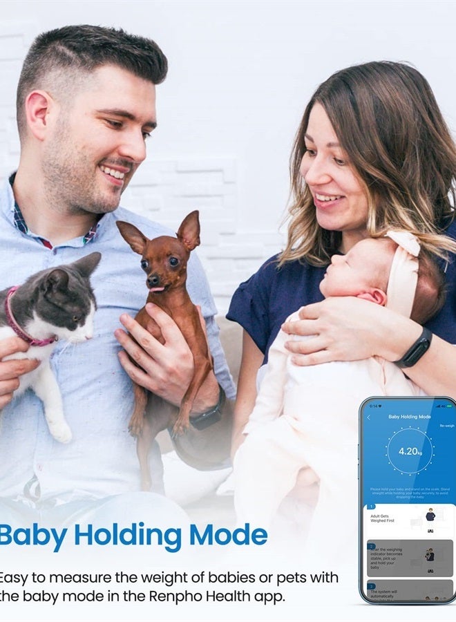 RENPHO Scale for Body Weight, Digital Weighing Elis Scales with Body Fat and Water Weight, Smart Bluetooth Body Fat Measurement Device, Body Composition Monitor with Smart App, 396lbs - Image 2