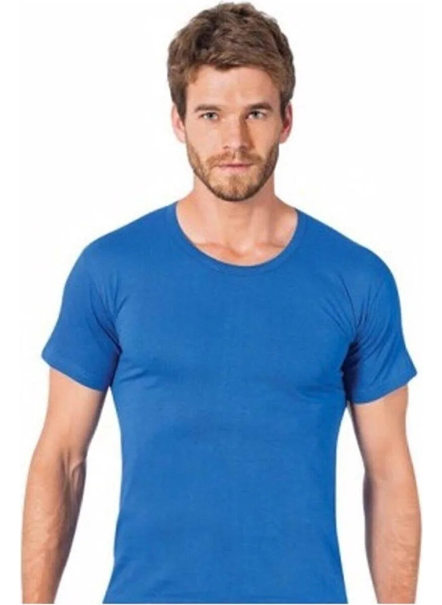 Seher Yıldızı Morning Star Men's Colorful Combed Cotton Crew Neck Undershirt 002 - 12 Pieces