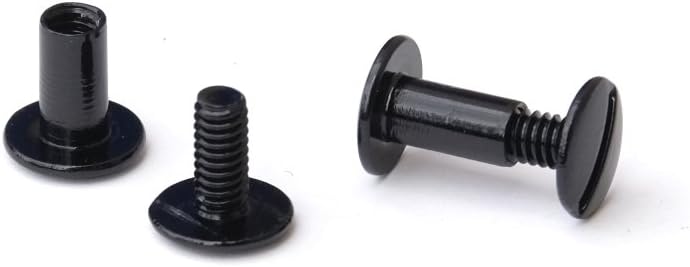 Aluminum Chicago Screw and Post Sets | 3/8 inch Post Length | 3/16 inch Post Diameter | Black | 100 Screws and 100 Posts