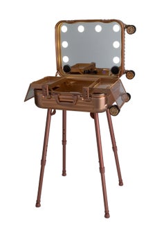 MAYLAN Makeup Train Stand Case With Pro Studio Artist Trolley - Rose Gold  - Image 1