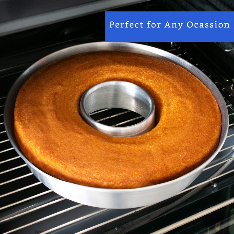 GLOBE ROCKET Aluminum Ring Cake Pan (11.2 in) - Fluted Tube Pan for Baking Pound Cake - Flan Mold - Molde para Chocoflan and Pasteles - Image 5