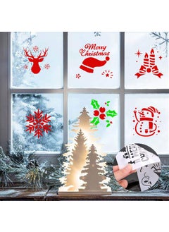HOWAF HOWAF 24 Pieces Christmas Stencils Painting Template, Reusable Drawing Stencil Plastic Craft for Art DIY Drawing Wood Slice Gift Card Spraying Window Glass Door Car Body  - Image 5