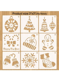 HOWAF HOWAF 24 Pieces Christmas Stencils Painting Template, Reusable Drawing Stencil Plastic Craft for Art DIY Drawing Wood Slice Gift Card Spraying Window Glass Door Car Body  - Image 4