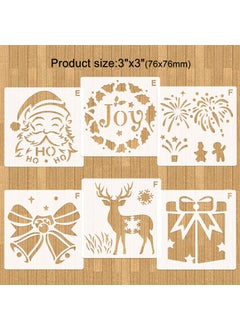 HOWAF HOWAF 24 Pieces Christmas Stencils Painting Template, Reusable Drawing Stencil Plastic Craft for Art DIY Drawing Wood Slice Gift Card Spraying Window Glass Door Car Body  - Image 2