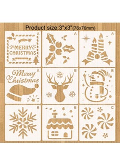 HOWAF HOWAF 24 Pieces Christmas Stencils Painting Template, Reusable Drawing Stencil Plastic Craft for Art DIY Drawing Wood Slice Gift Card Spraying Window Glass Door Car Body  - Image 3