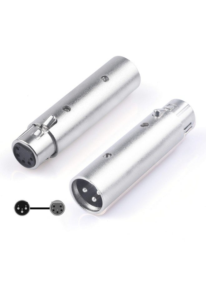 Devinal Xlr 3Pin Male To 5Pin Female Adapter Dmx Stage Light Cable Convertor 5Pin Female Xlr To 3Pin Male Xlr Audio Connector 2 Pack  - Image 1