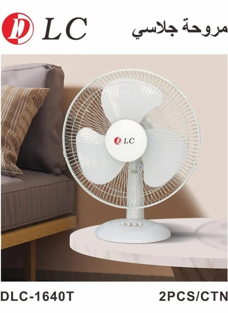 LC 3-Blade Electric Table Fan, 45 Watts, with 3 Speeds DLC-1640T White  - Image 3
