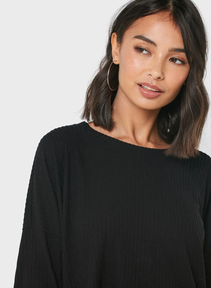 FOREVER 21 3/4 Sleeve Ribbed Top