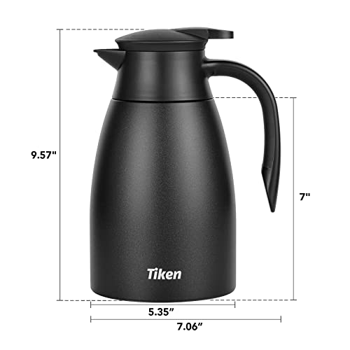 Tiken 51 Oz Thermal Coffee Carafe, Stainless Steel Insulated Vacuum Coffee Carafes For Keeping Hot, 1.5 Liter Beverage Dispenser (Starry Black) - Image 4