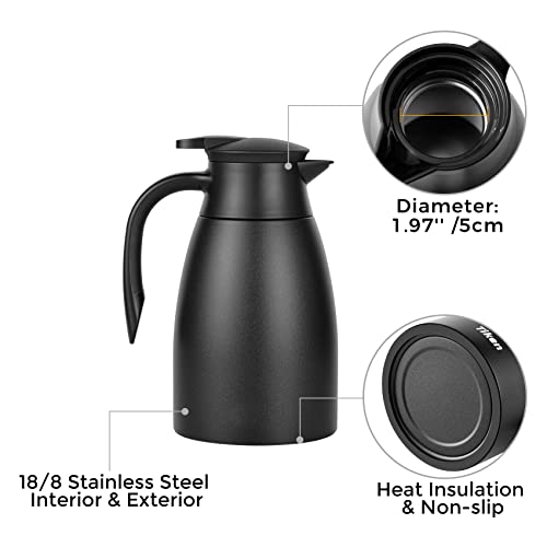 Tiken 51 Oz Thermal Coffee Carafe, Stainless Steel Insulated Vacuum Coffee Carafes For Keeping Hot, 1.5 Liter Beverage Dispenser (Starry Black) - Image 2