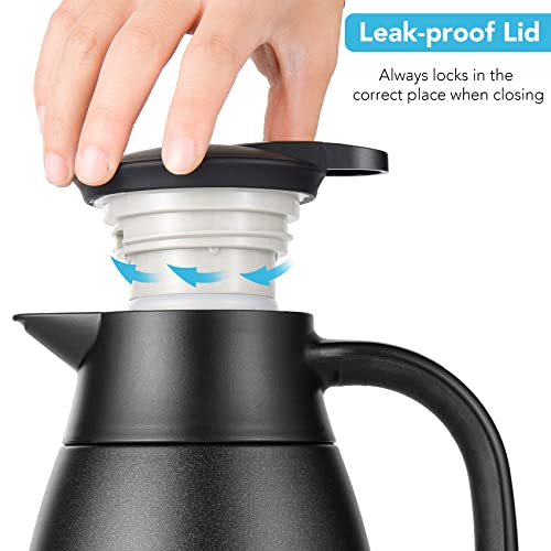 Tiken 51 Oz Thermal Coffee Carafe, Stainless Steel Insulated Vacuum Coffee Carafes For Keeping Hot, 1.5 Liter Beverage Dispenser (Starry Black) - Image 5