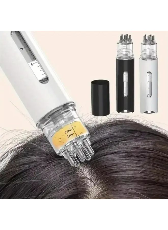 Portable Mini Scalp Massage Comb with Liquid Applicator for Hair Growth Black - Image 2