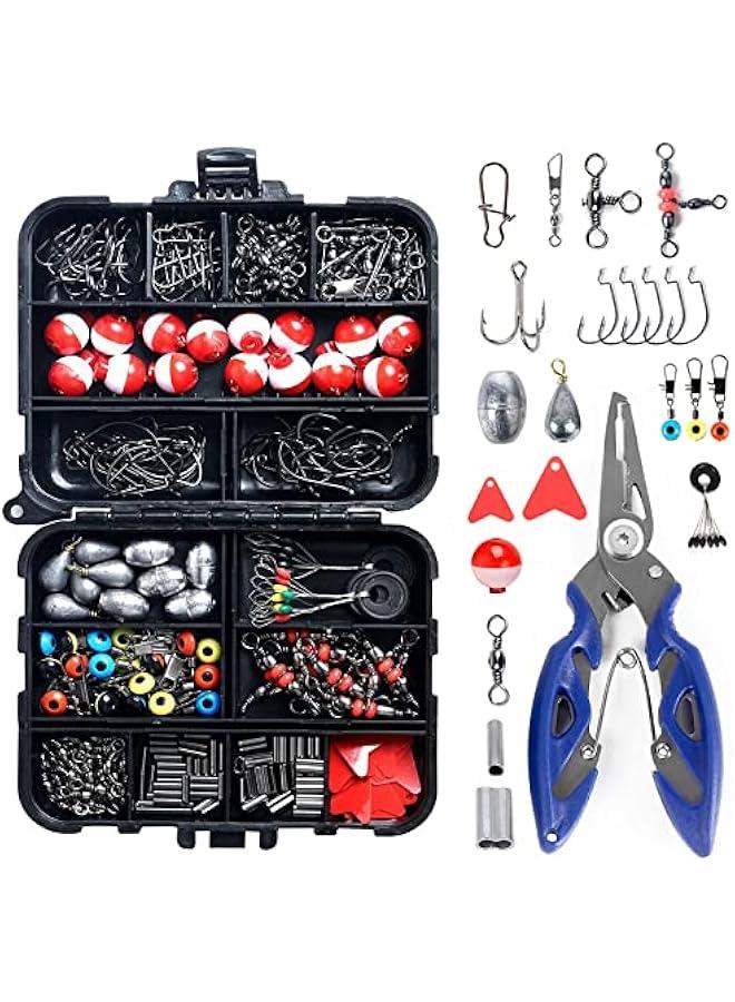 BWSJ 263 Fishing Accessories Kit with Tackle Box, Including Octopus Hooks Jig Hooks Fishing Weights Sinker Slides Spoon Lures Fit for Freshwater and Saltwater Fishing - Image 1