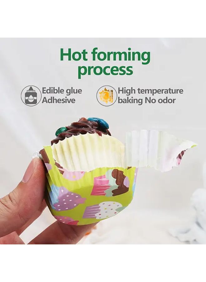 Polychrome Heart Shaped Cupcake Liners 100pcs Reusable Non Stick Baking Paper - Image 4