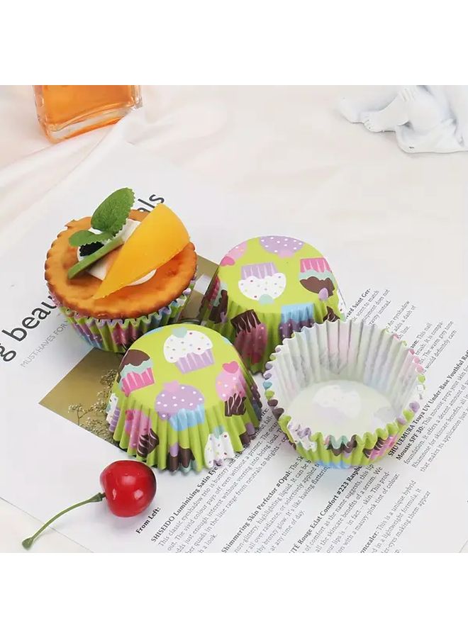 Polychrome Heart Shaped Cupcake Liners 100pcs Reusable Non Stick Baking Paper - Image 1