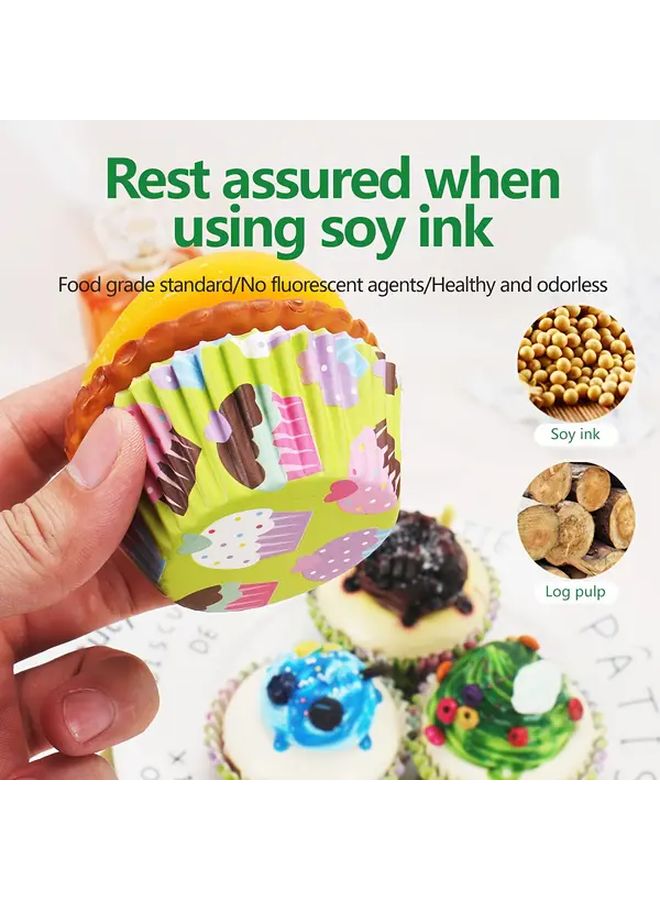 Polychrome Heart Shaped Cupcake Liners 100pcs Reusable Non Stick Baking Paper - Image 5
