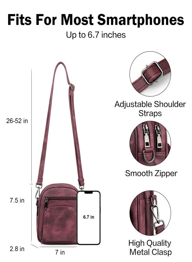 FADEON Mini Crossbody Bags Purses for Women Small Cross Body Purse, Designer Crossbody Purse Shoulder Bag Card Slot Red - Image 4