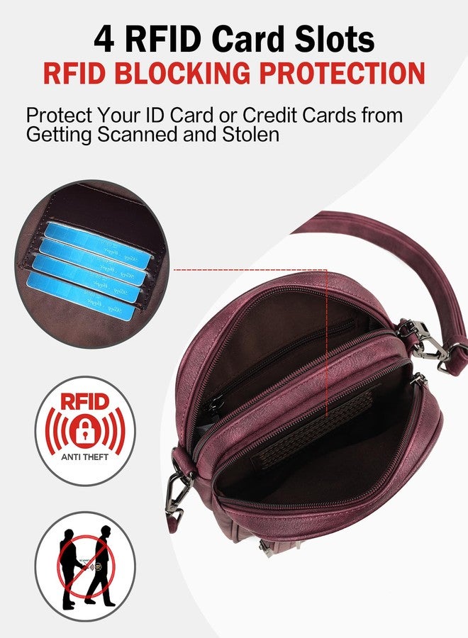 FADEON Mini Crossbody Bags Purses for Women Small Cross Body Purse, Designer Crossbody Purse Shoulder Bag Card Slot Red - Image 5